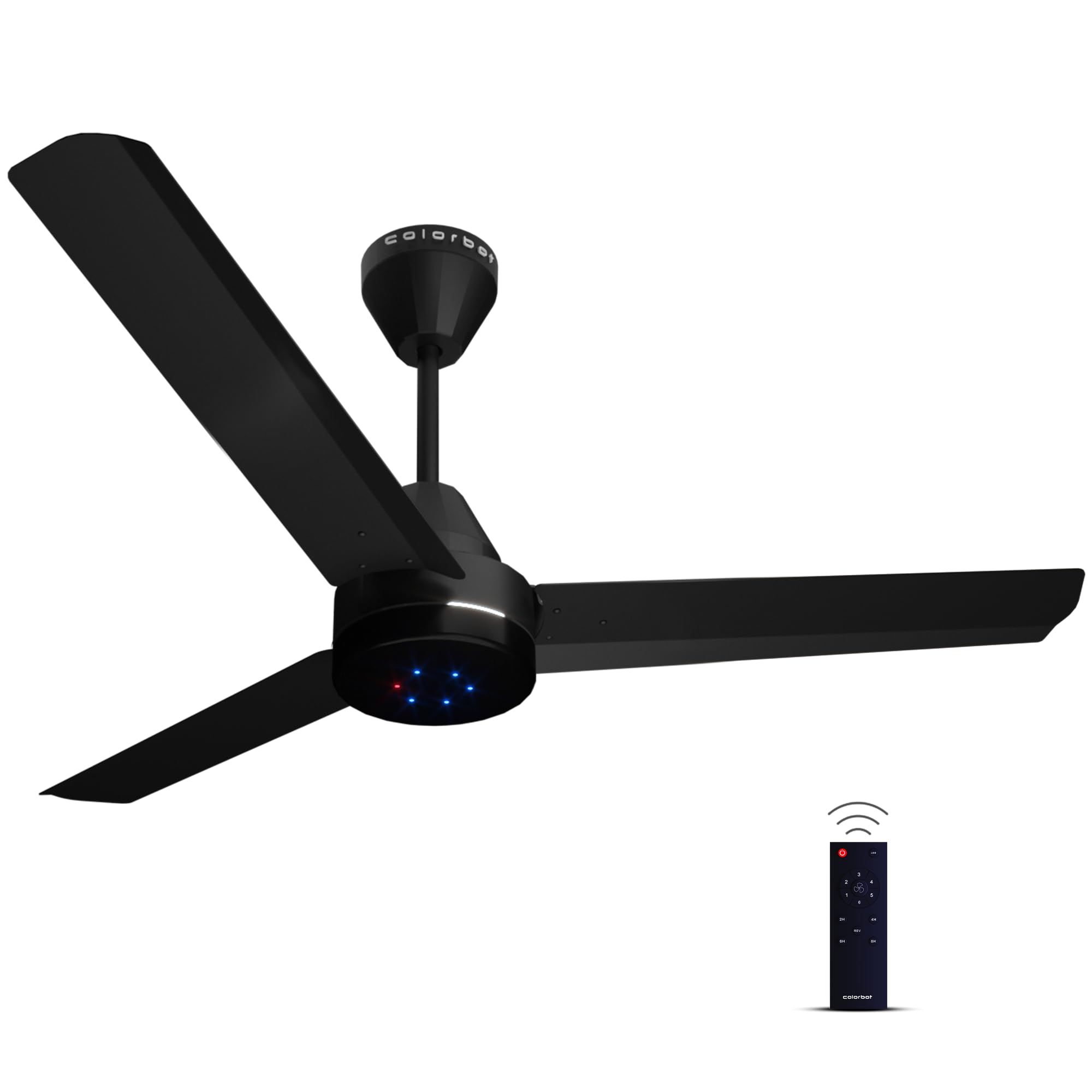 Stella BLDC Ceiling Fans 1200mm | BEE 5 Star Rated Power Saver | AeroQuiet+ Technology | 370 RPM | Remote Control (Boost, Timer, LED, Reverse Mode) | 4 Years Warranty (Charcoal Black)