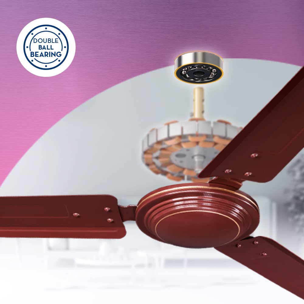 SUREBREEZE HILLBRIZ 1200 mm (48 inch) Ceiling Fan (Brown) 1 Star