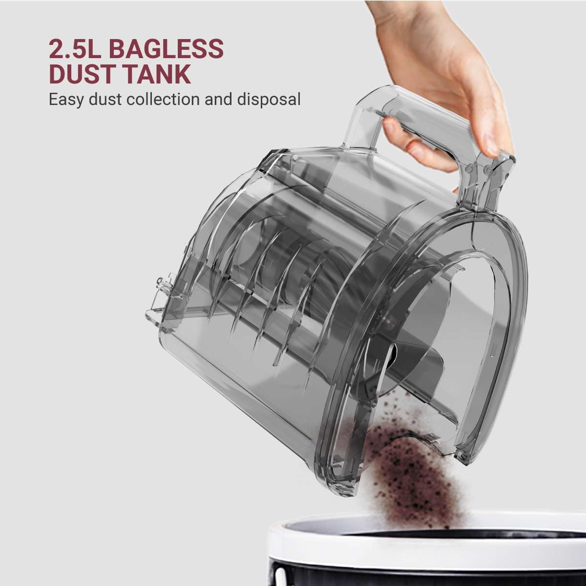 Tornado Vacuum Cleaner | Powerful 24 kPa Suction | Metal Telescopic Tube | Cyclonic Technology | 2.5 L Bagless Tank | Compact & Easy to Use |HEPA Filter | Vario Power | Auto cord winding