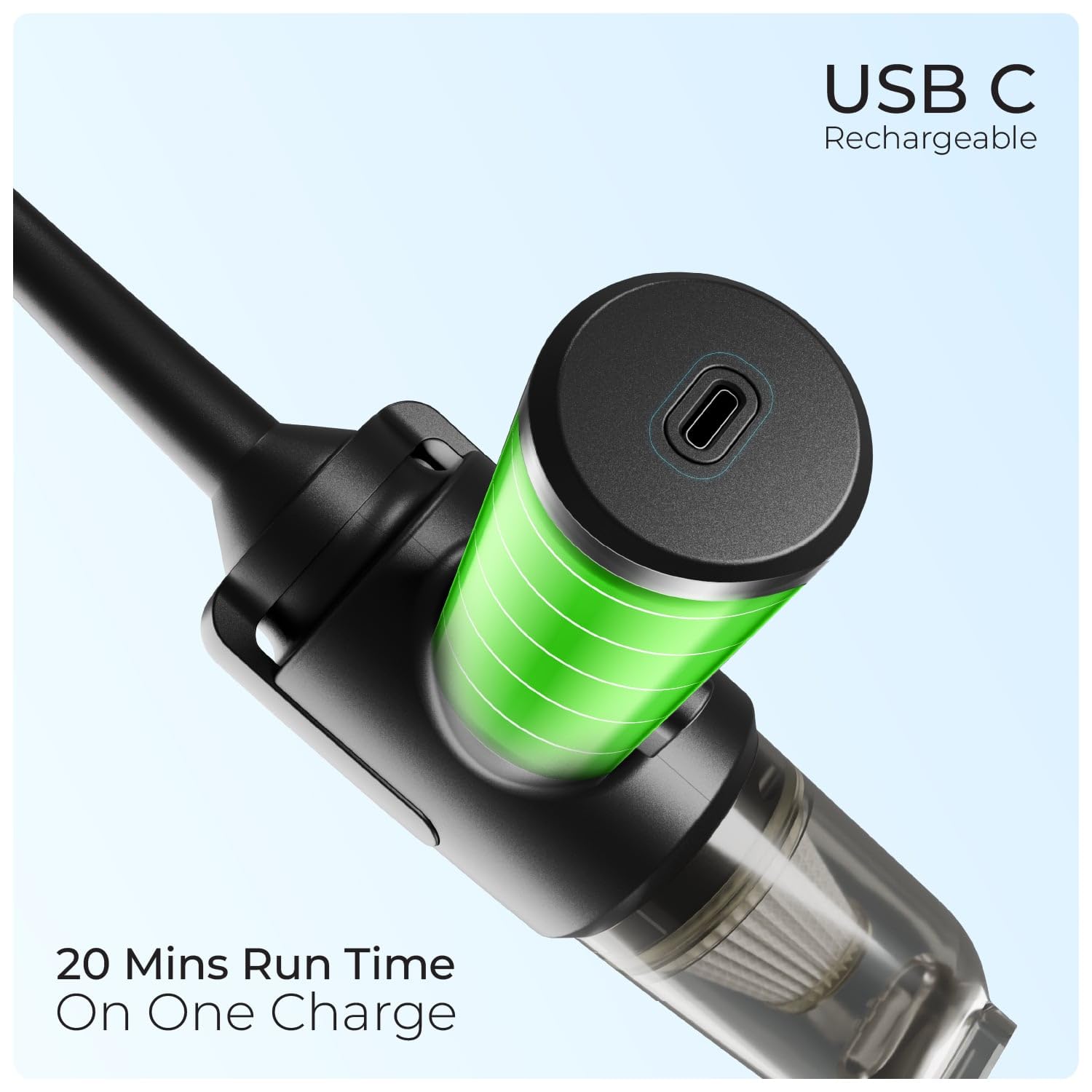 Vacuum Cleaner with Blower & Inflator | Cordless Vacuum Cleaner for Home Use | 2 in 1 Car Vacuum with Air Duster | Portable Sofa Vacuums | Rechargeable 9000pa (V-Gun PRO)