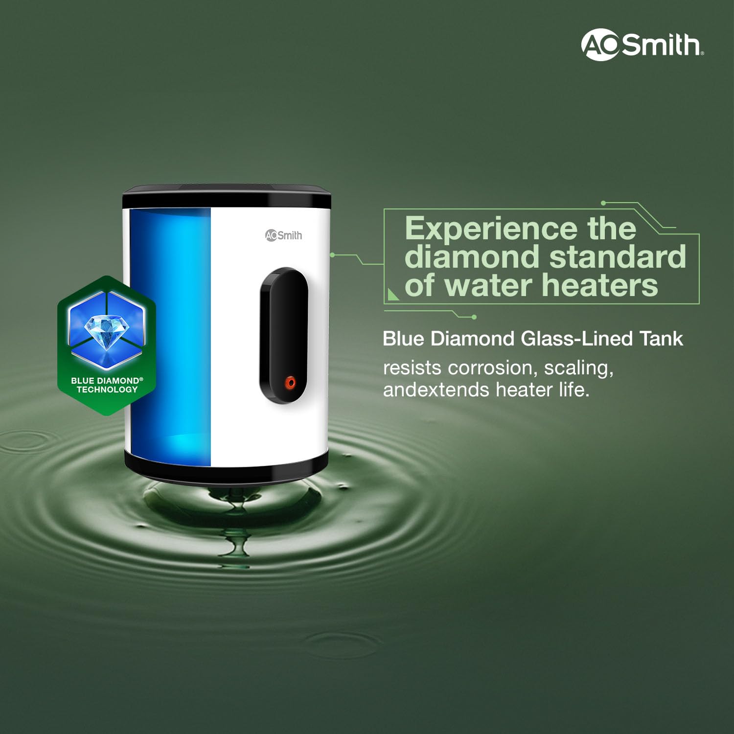 AO Smith Geyser VAS PLUS 25 Litre | 5 Star BEE Rating | Powerful 2KW Water Geyser for Bathroom | 2X Corrosion Resistant | Storage Water Heater | Warranty: 7Yr Tank, 3Yr Heating Element, 2Yr Overall