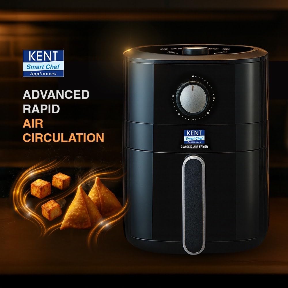 Classic Hot Air Fryer 4L 1300 W | 80% Less Oil | Instant Electric Air Fryer | Auto Cut Off | Fry, Grill, Roast, Steam, and Bake | 1 Year Warranty | Black