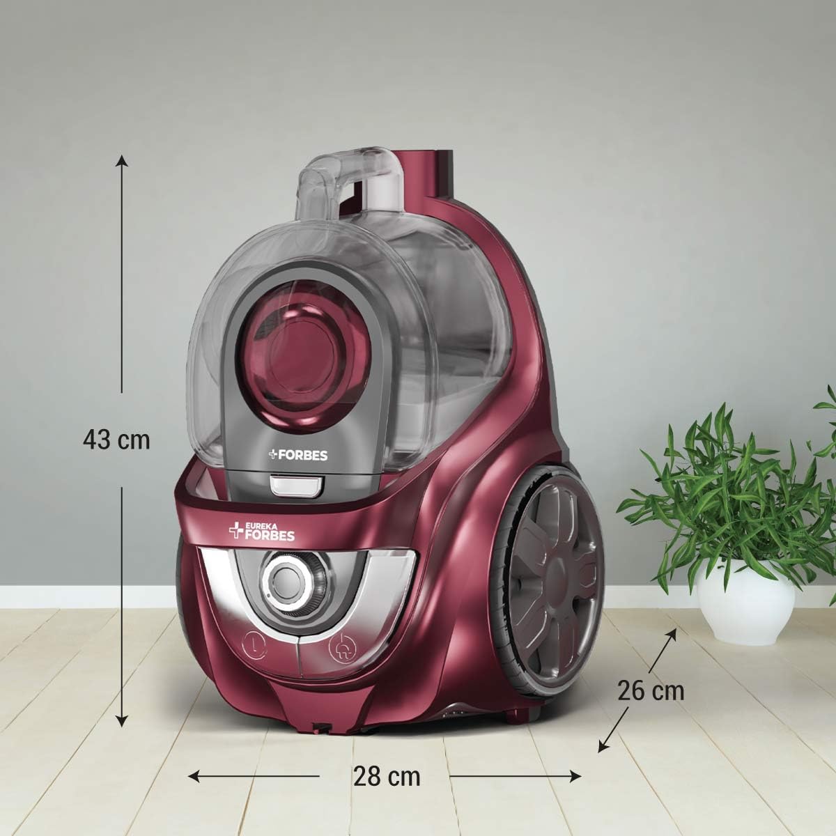 Tornado Vacuum Cleaner | Powerful 24 kPa Suction | Metal Telescopic Tube | Cyclonic Technology | 2.5 L Bagless Tank | Compact & Easy to Use |HEPA Filter | Vario Power | Auto cord winding