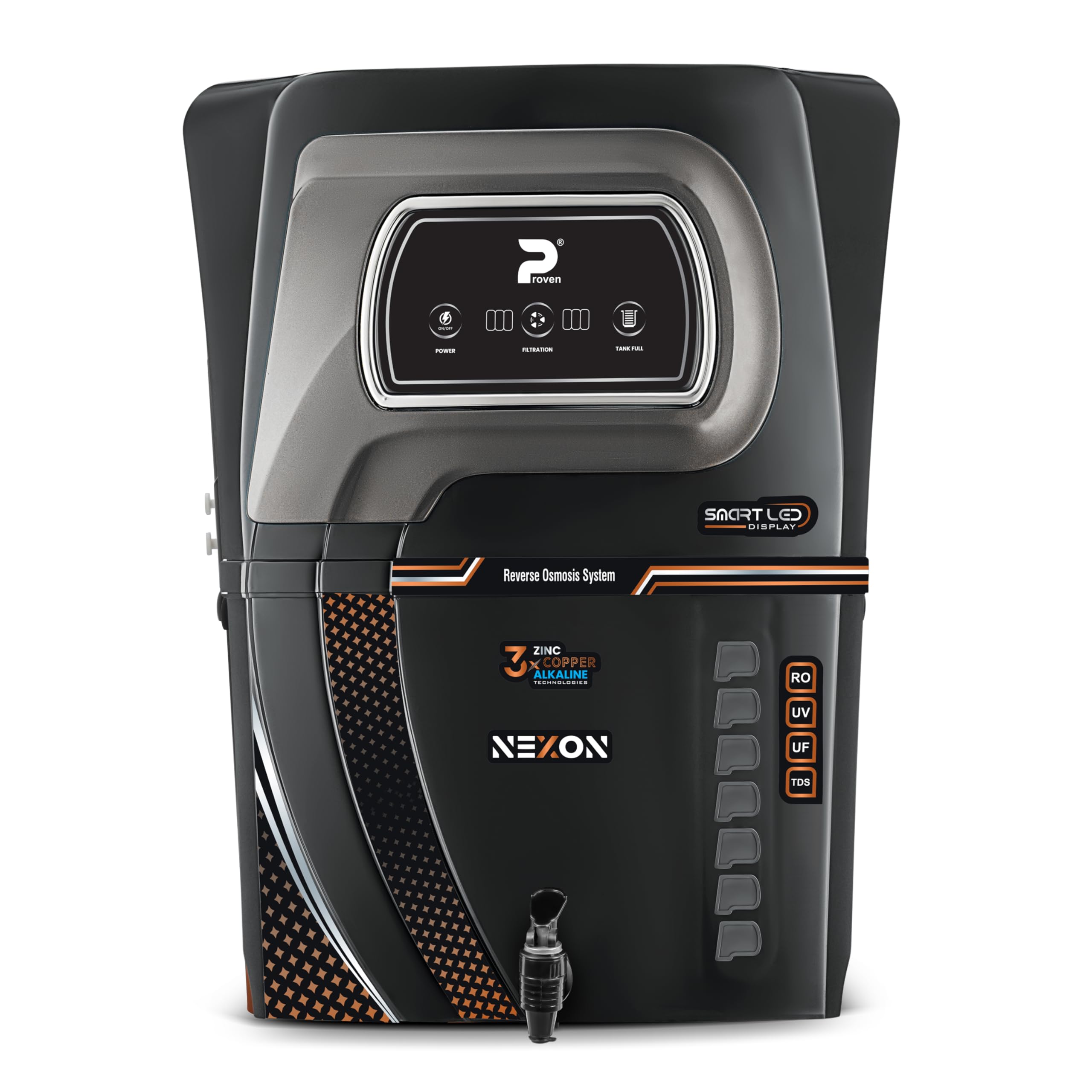 Nexon Water Purifier – RO + UV + UF with Copper, Zinc, Alkaline Technology, LED Indicators 12L Storage, TDS Adjuster, Made in India, ISI | 12 Stage Purification | 1 Year Warranty