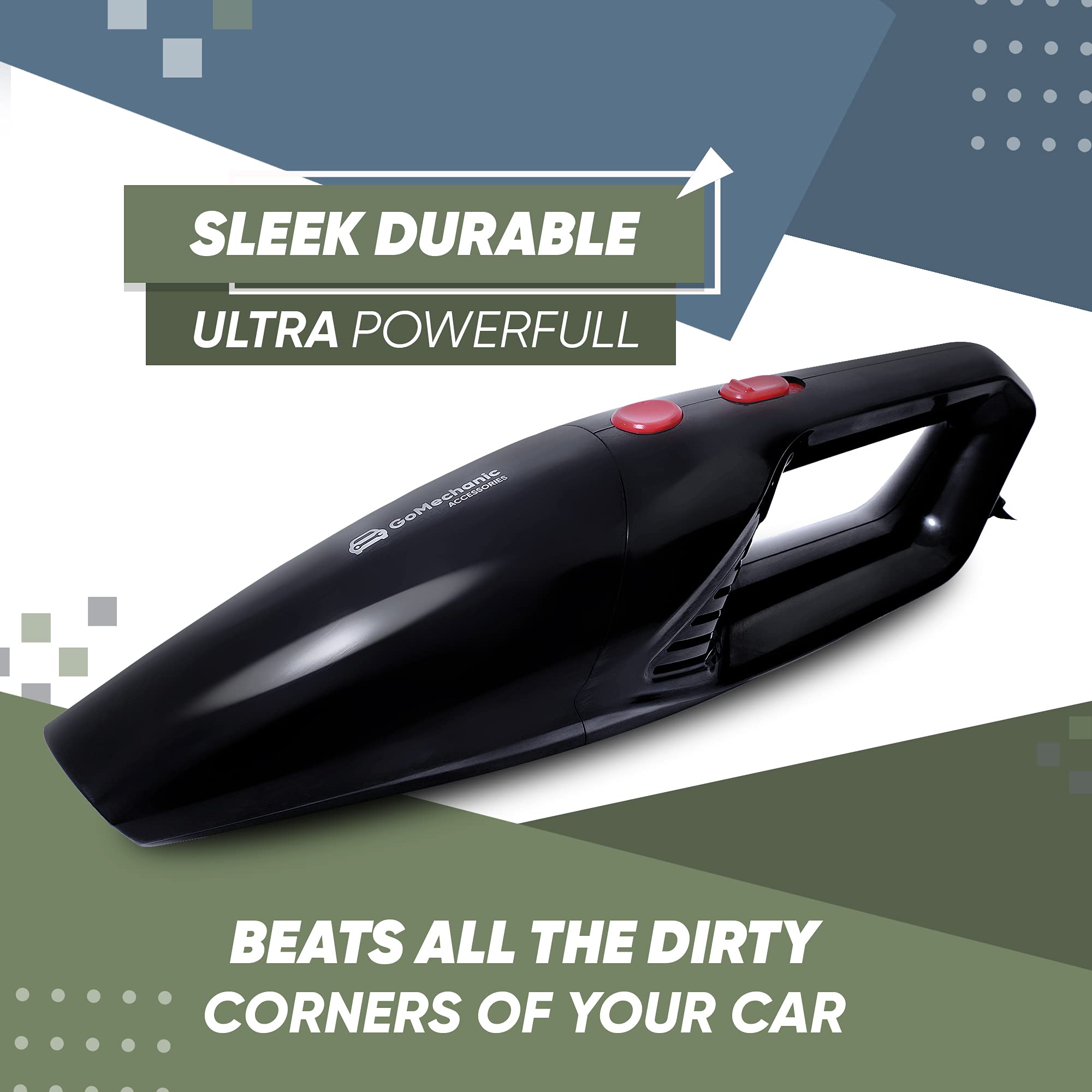 Neutron 4500 Handheld Super Suction Wet/Dry 4.5KPa Power Car Vacuum Cleaner with Anti-Bacterial Cleaning (Black)