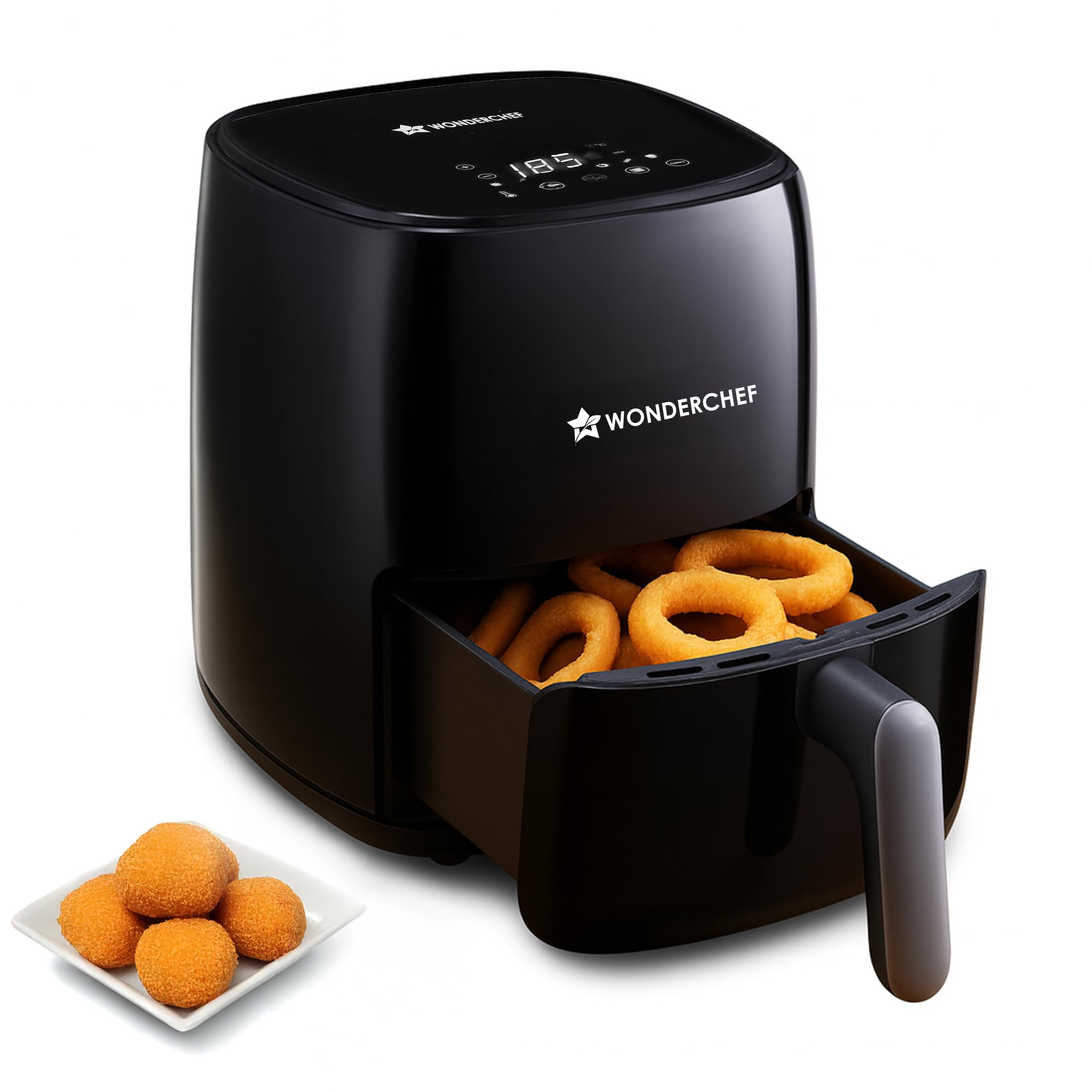 Neo Digital Air Fryer | 1000W, 2 Litres | Rapid Air Technology | Non-stick Basket | Auto Shut-off | Touch Screen | Fry, Bake, Grill, Roast | Cool Touch Handle | 2-Year Warranty | Black