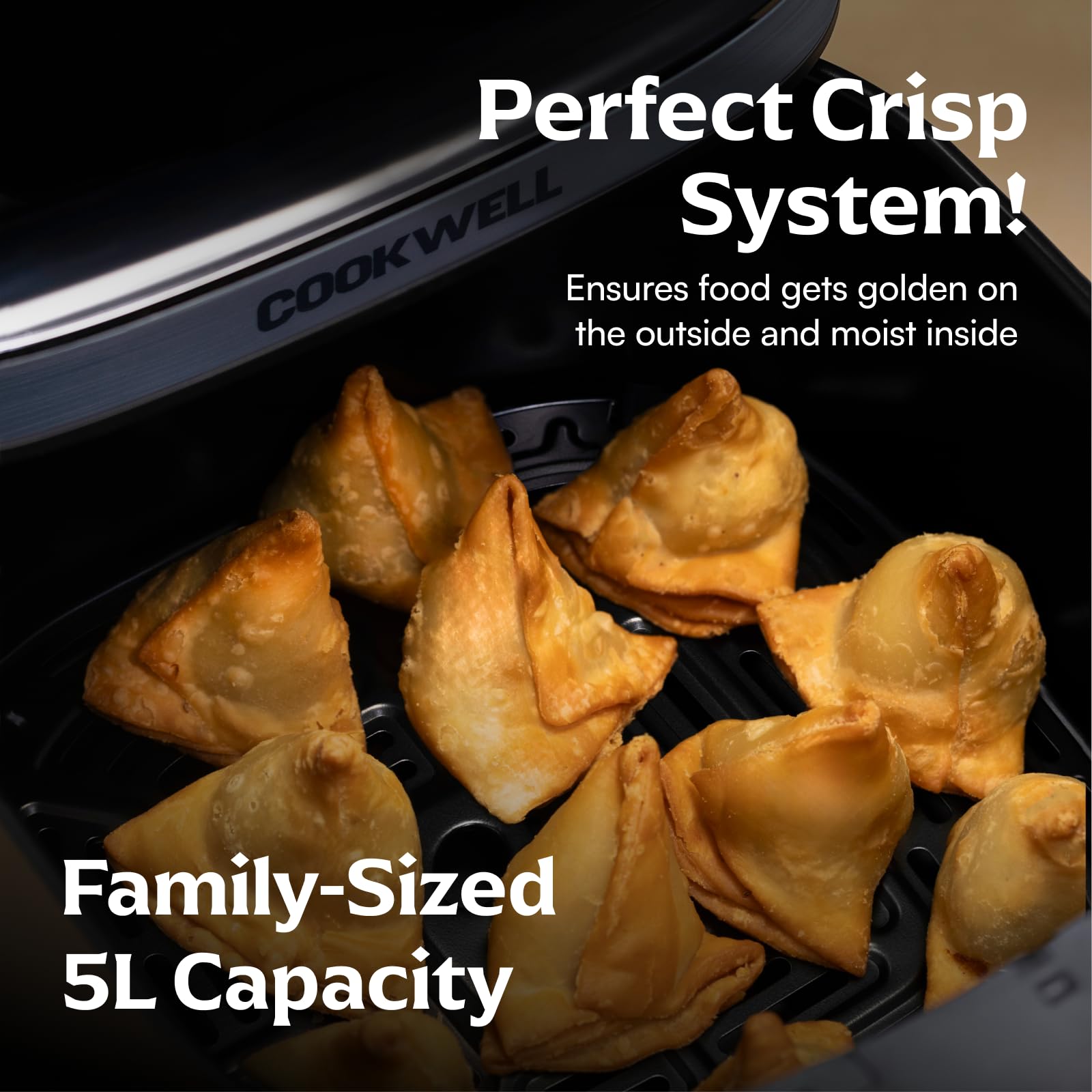 Air Fryer - 5L With See Through Window - 1400W (Grey & Black)