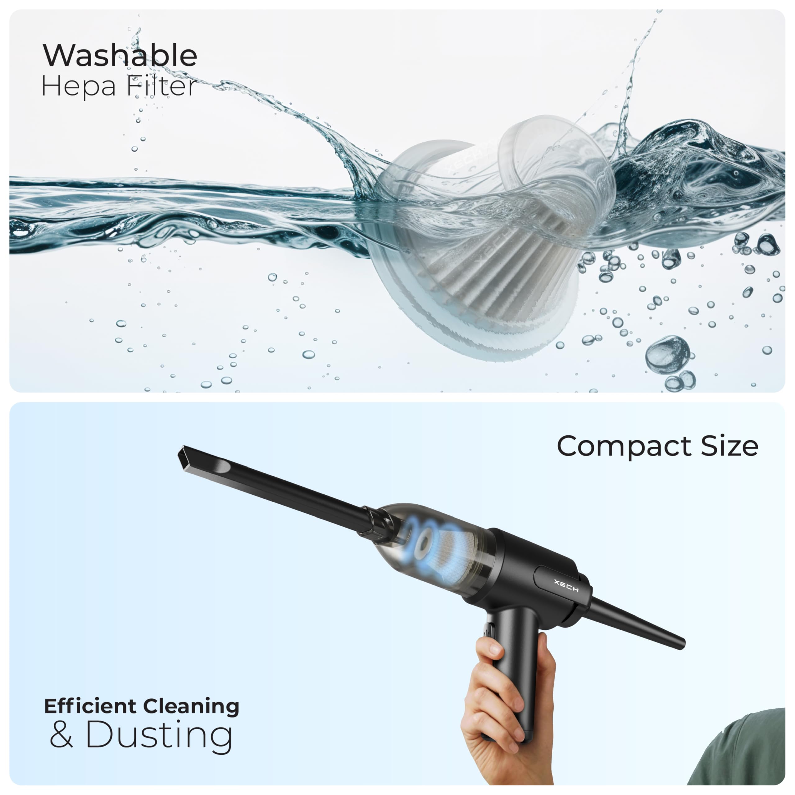 Vacuum Cleaner with Blower & Inflator | Cordless Vacuum Cleaner for Home Use | 2 in 1 Car Vacuum with Air Duster | Portable Sofa Vacuums | Rechargeable 9000pa (V-Gun PRO)