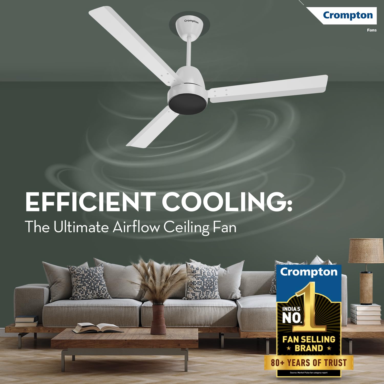 Energion Nucleoid 1200mm BLDC Ceiling Fan | Remote Control | BEE 5 Star Energy Rated | High Air Delivery | 4 Years Manufacturer Warranty | Silver White