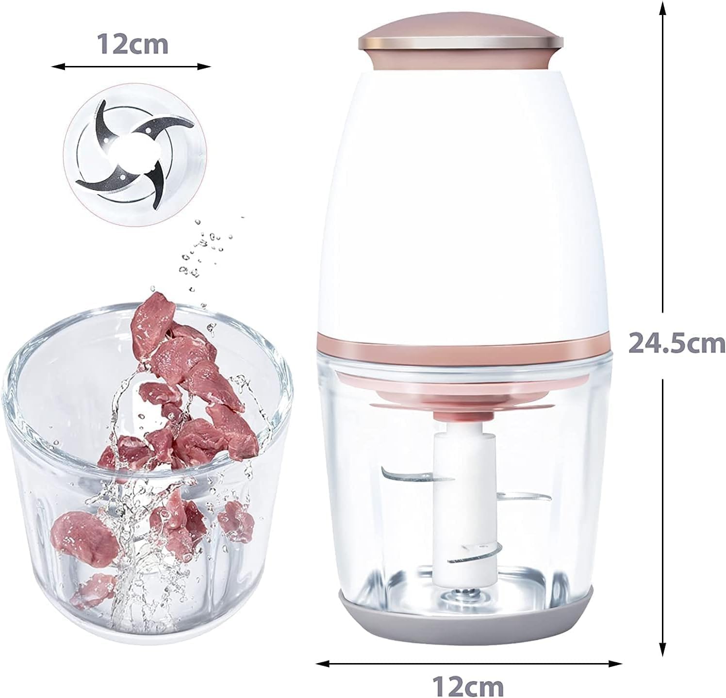 BTRD Electric Vegetable Chopper for Kitchen – Multipurpose Mini Food Processor, Fast Cutting for Onion, Fruits & Veggies, Easy One-Touch Use, Compact & Powerful