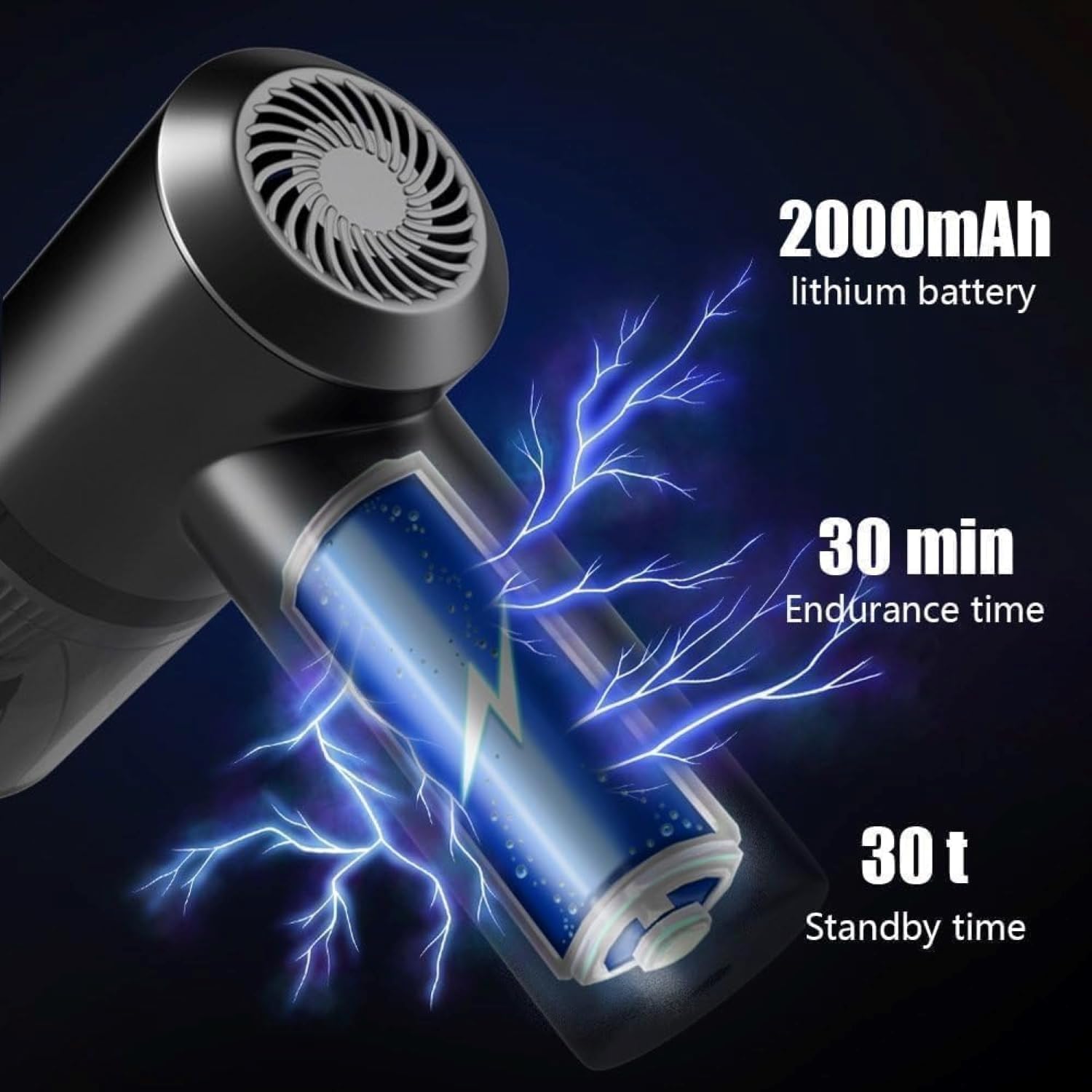 3-in-1 Portable Car Vacuum Cleaner with Blower, USB Rechargeable, Black, Wireless Handheld Mini Design, Strong Suction, Washable HEPA Filter for Car, Home, FOR TRAVEL (A2)