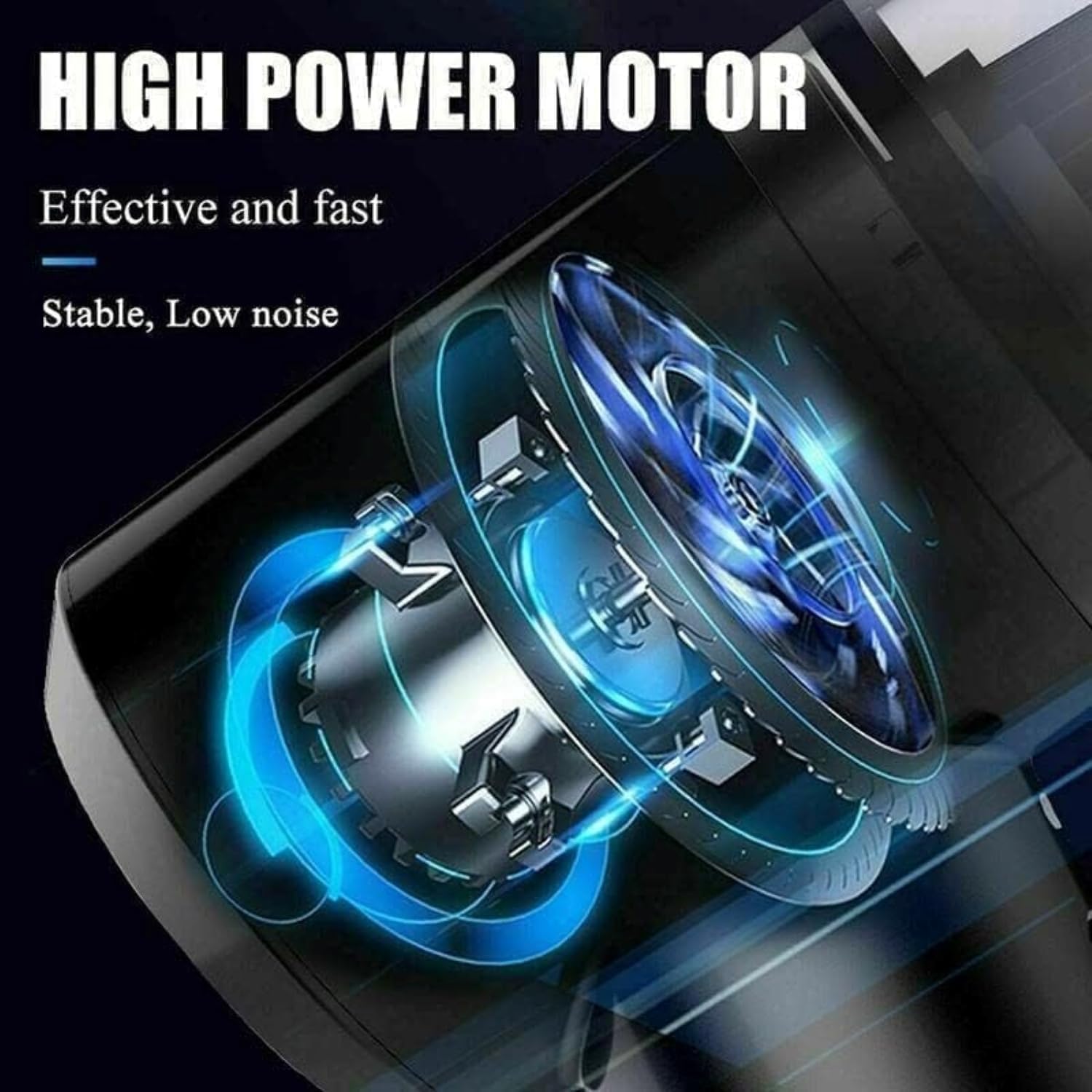 3-in-1 Portable Car Vacuum Cleaner with Blower, USB Rechargeable, Black, Wireless Handheld Mini Design, Strong Suction, Washable HEPA Filter for Car, Home, FOR TRAVEL (A2)