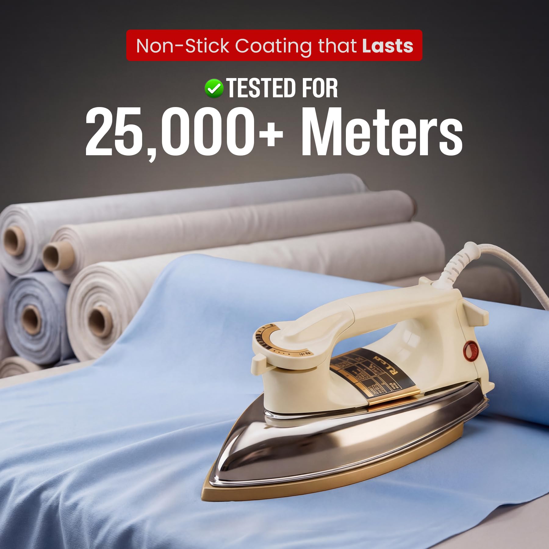 1200W 2KG Heavy Weight Dry Iron With 2 Years Replacement Warranty | Japanese Quick Heat Technology with Advance Sole Plate Iron Press | Shock Proof Iron Box for Clothes | Made In India - AI14