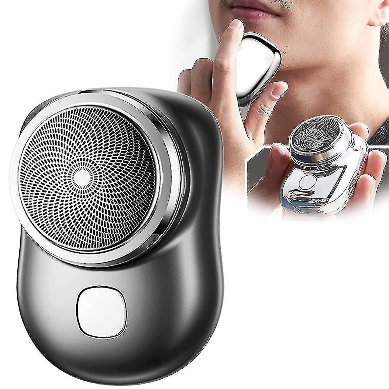 Mini Electric Shaver for Men – Portable Pocket Size Cordless Electric Razor, USB-C Rechargeable Travel Shaver with Stainless Steel Foil Blade, Waterproof Head, Trimmer for Beard, Face, & Touch-Ups (Black)