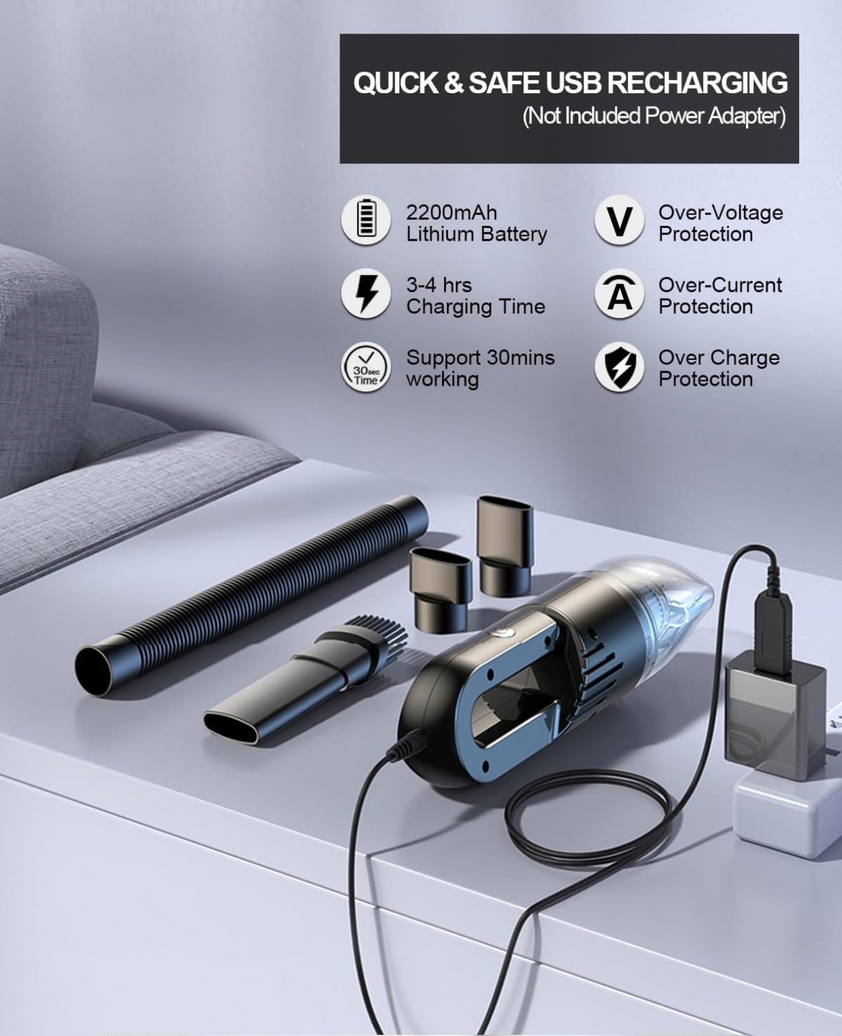Car Vacuum Cleaner Car Vacuum Cleaner High Power Corded Handheld Vacuum Auto Mini Pet Hair Vacuum with 14.8FT Power Cord Washable Filter